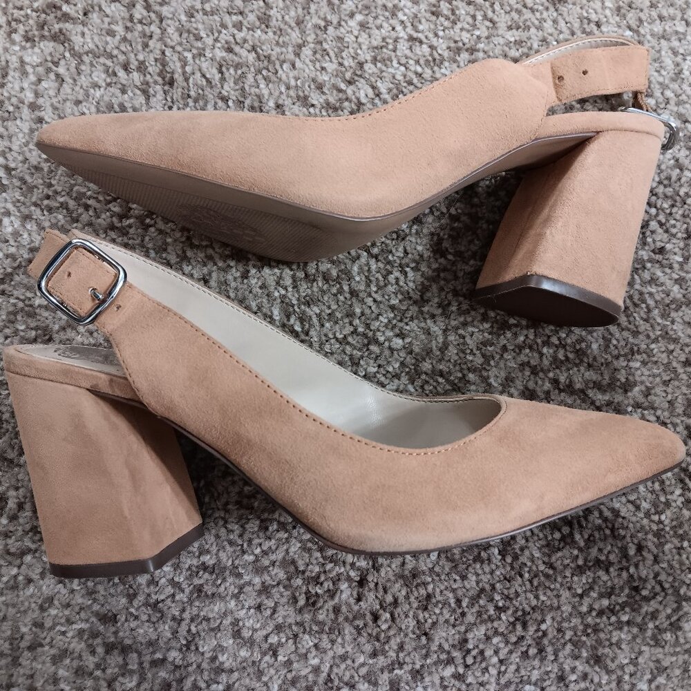 Vince Camuto Suede Slingback Block Heel Size 7